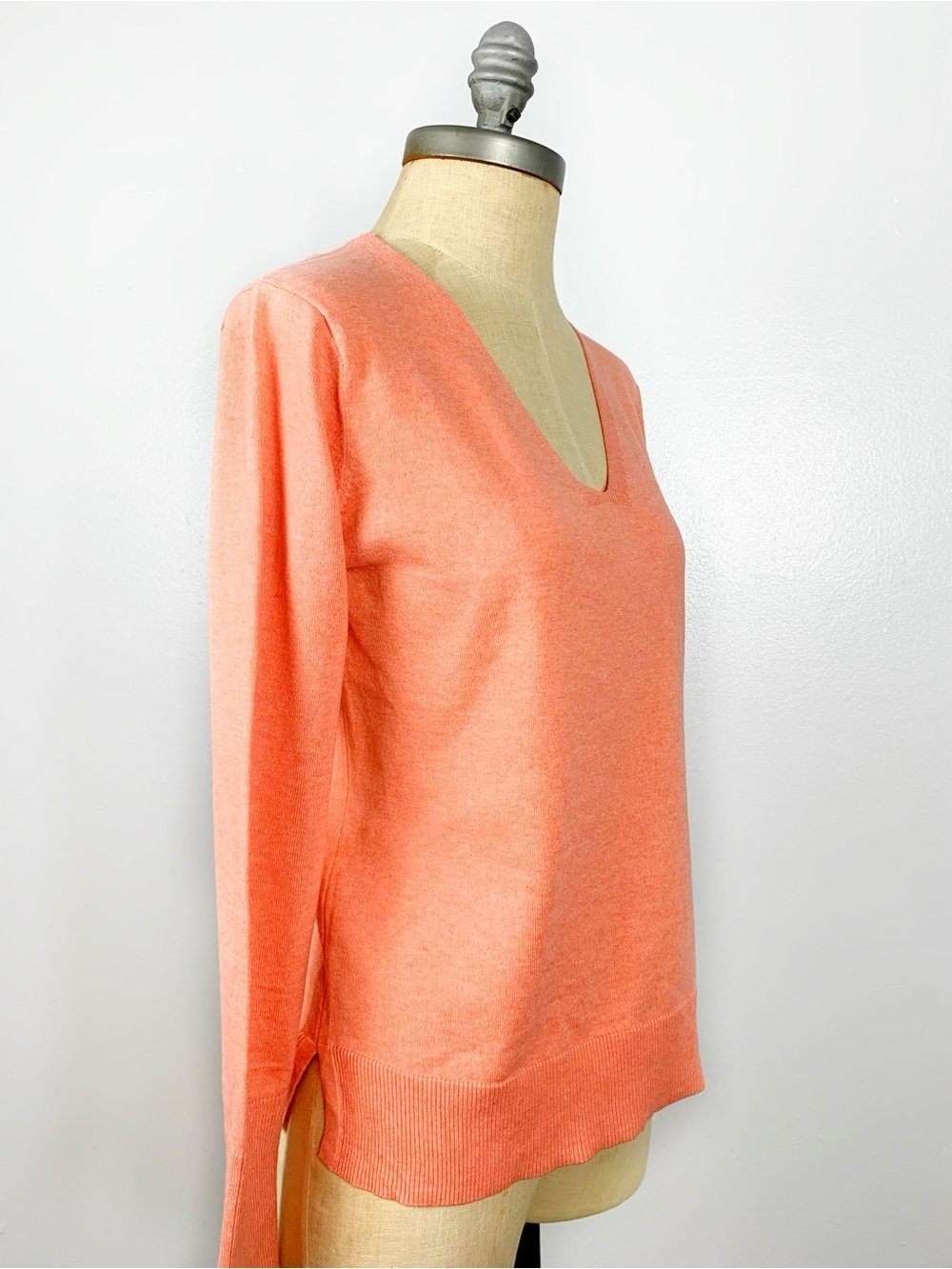 Ralph Lauren Coral V Neck Sweater 100% Cotton NWOT Lightweight Preppy Pullover - Picture 6 of 13